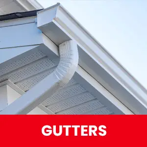 Close up image of rain gutters professionally installed on a home. Rain gutter installation and repair in Hendersonville, TN